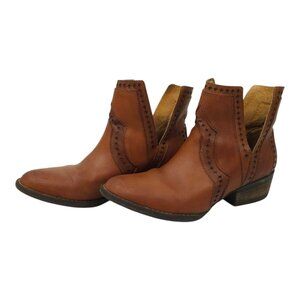 Very Volatile Brescia Western Boot Womens 7 Bootie Ankle Slip On Brown Leather